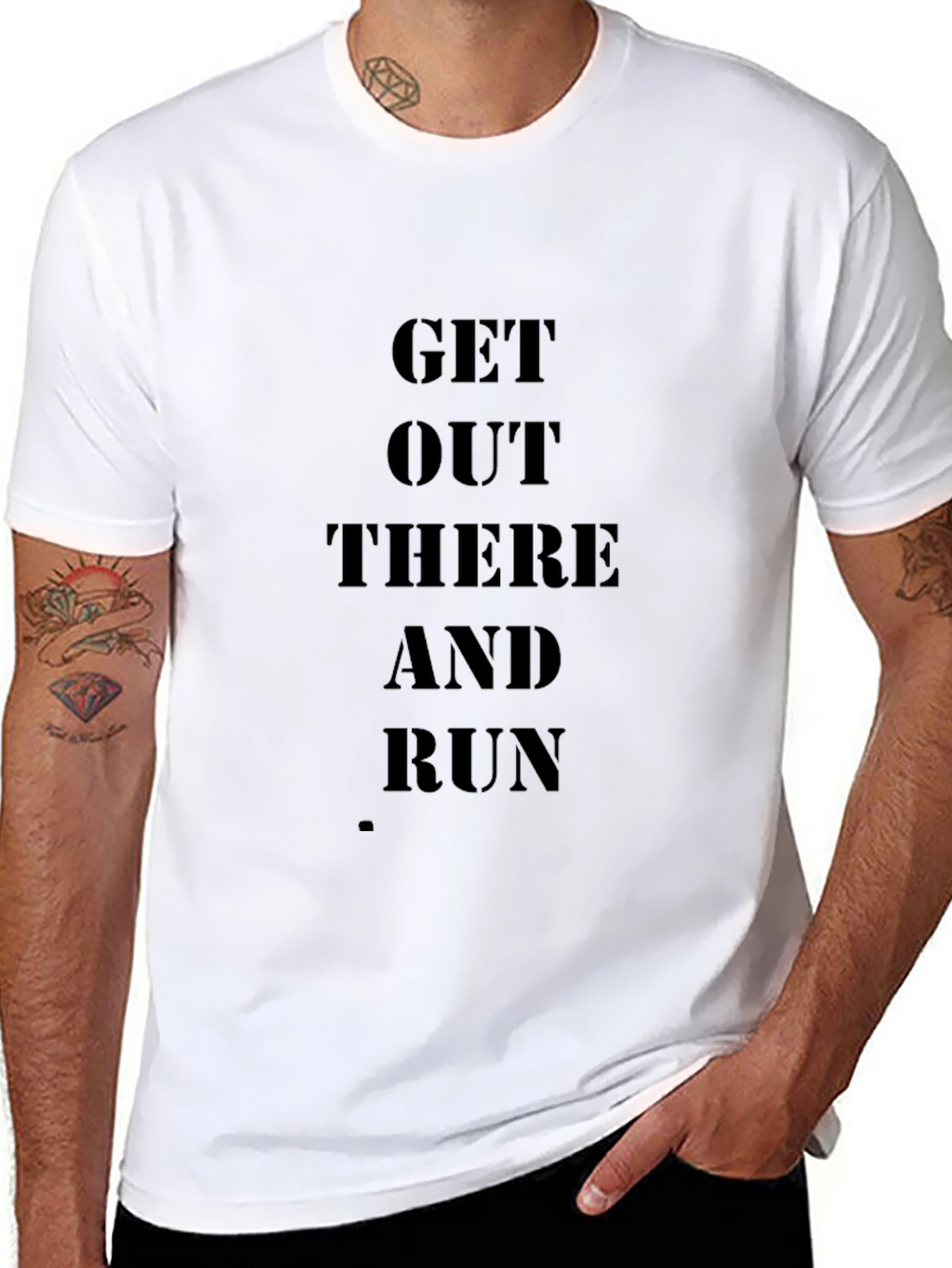 Get Out There And Run Black T-Shirt