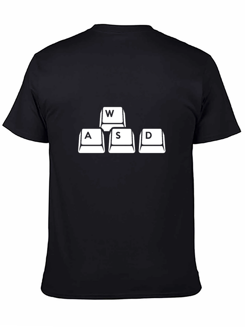 Gamer WASD Keys Graphic Print Tee - Black