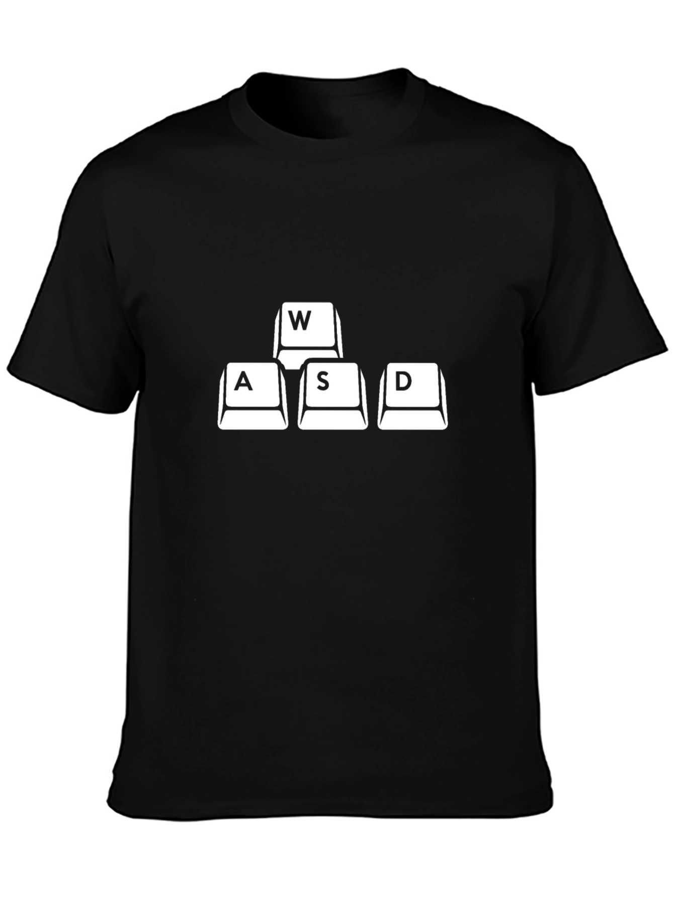 Gamer WASD Keys Graphic Print Tee - Black