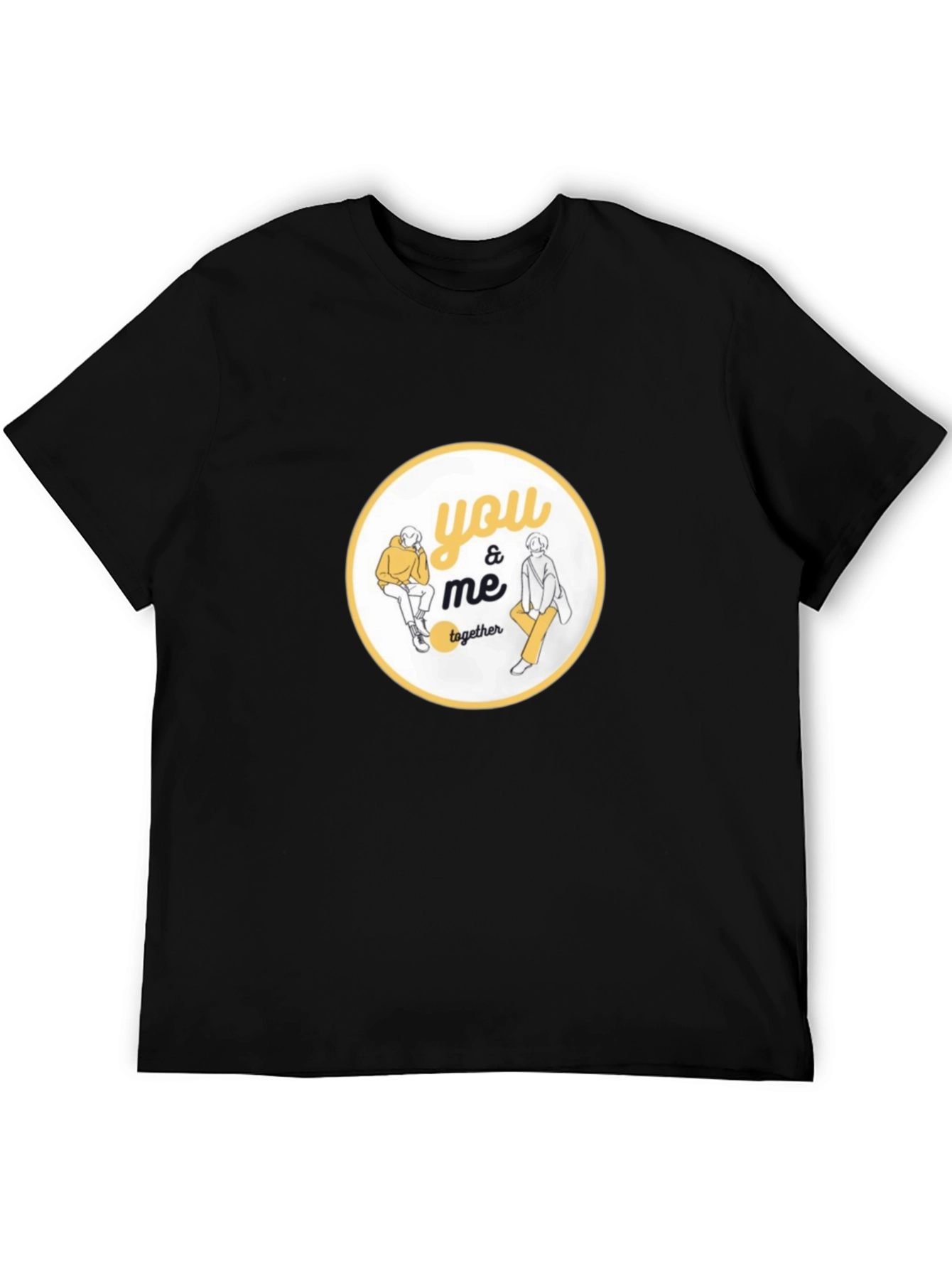 You & Me Together Graphic Black T-Shirt
