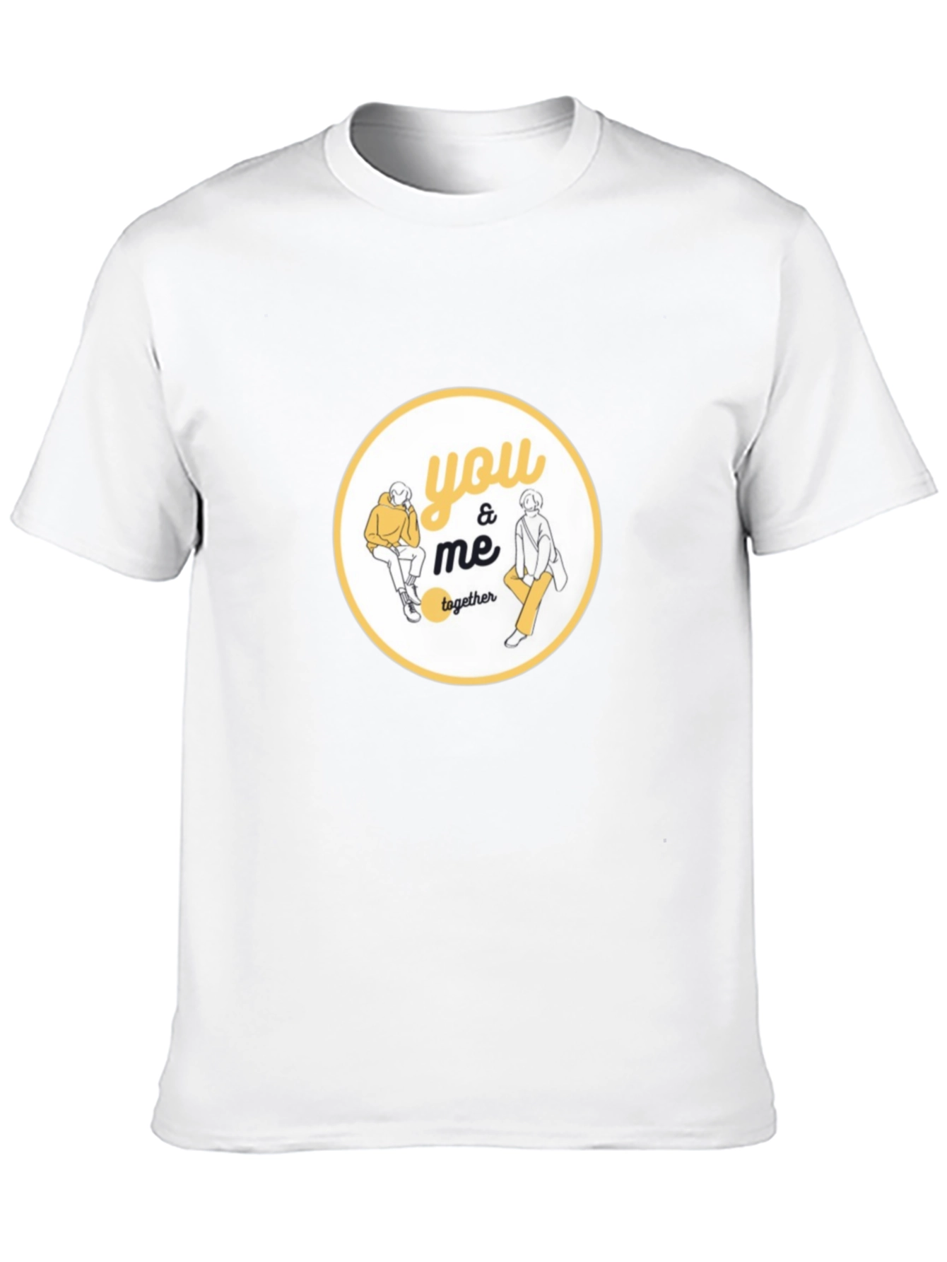 You & Me Together Graphic Black T-Shirt