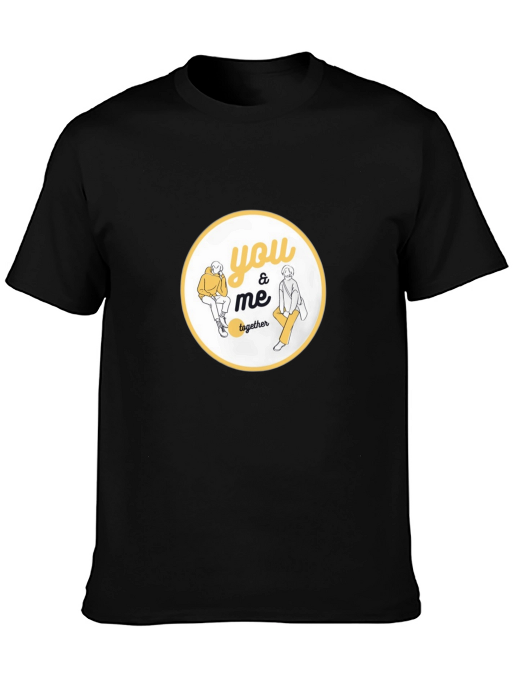 You & Me Together Graphic Black T-Shirt