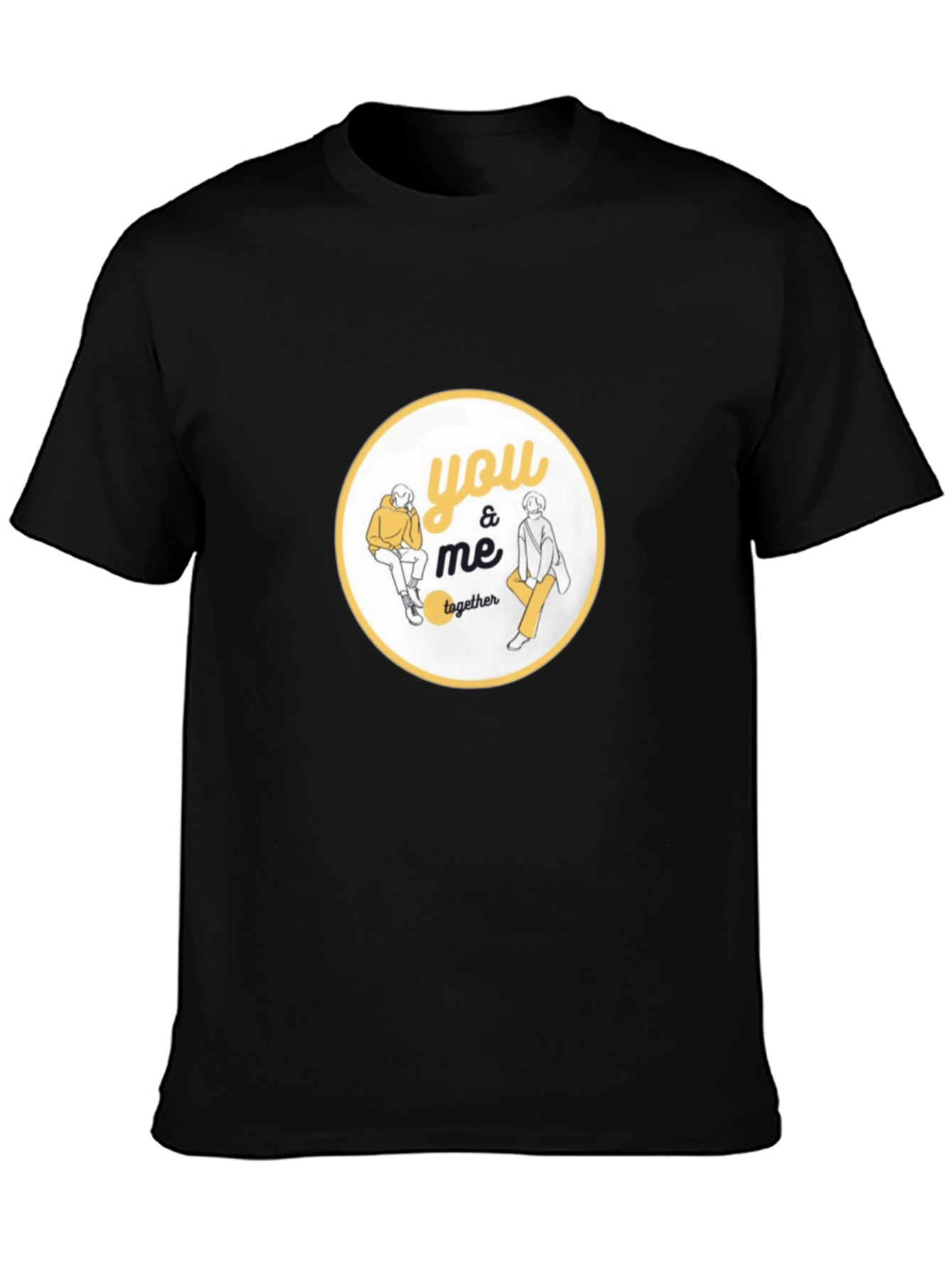You & Me Together Graphic Black T-Shirt