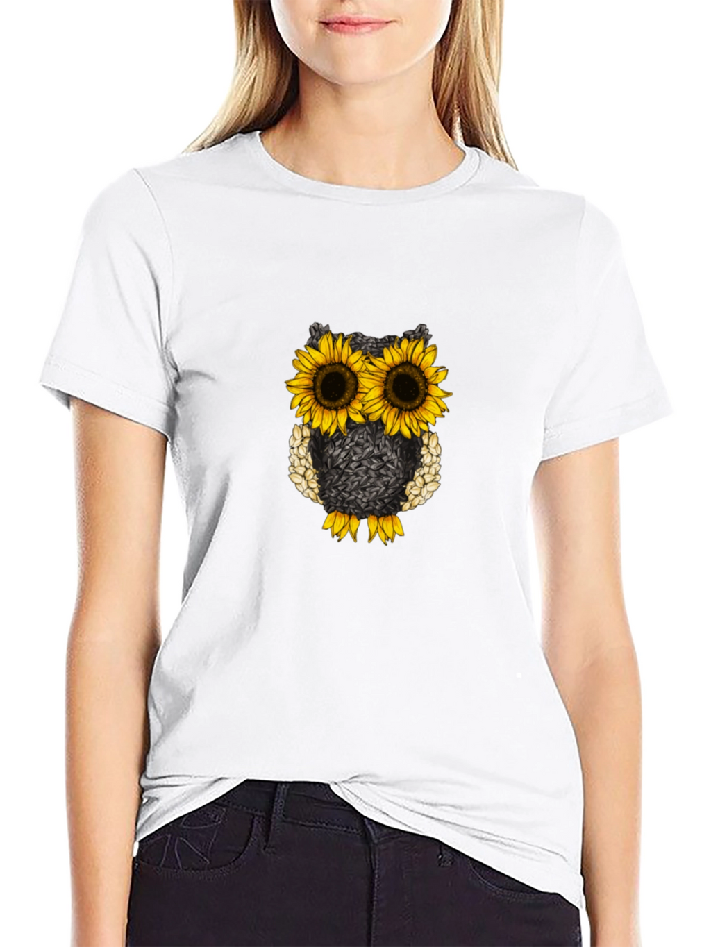 Sunflower Owl Graphic T-Shirt