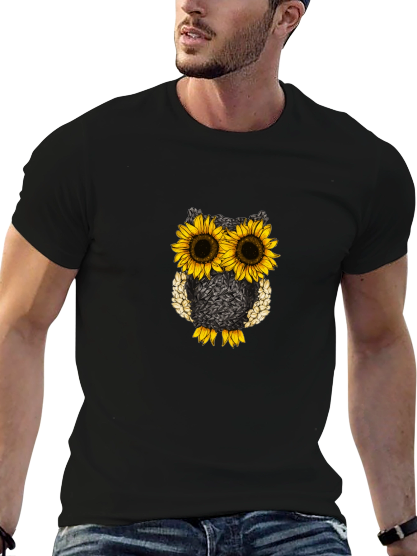 Sunflower Owl Graphic T-Shirt