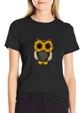 Sunflower Owl Graphic T-Shirt