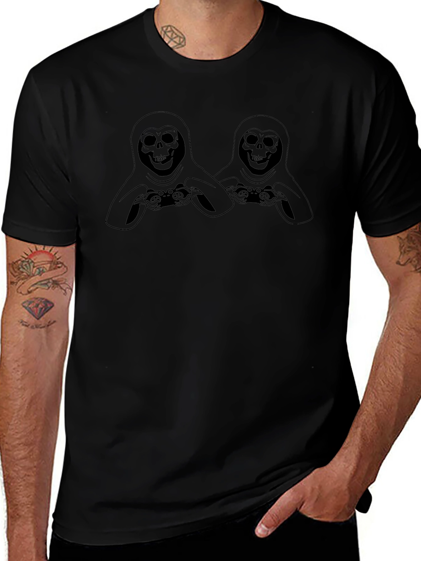 Gamer Reaper Graphic Tee - Black Cotton T-Shirt