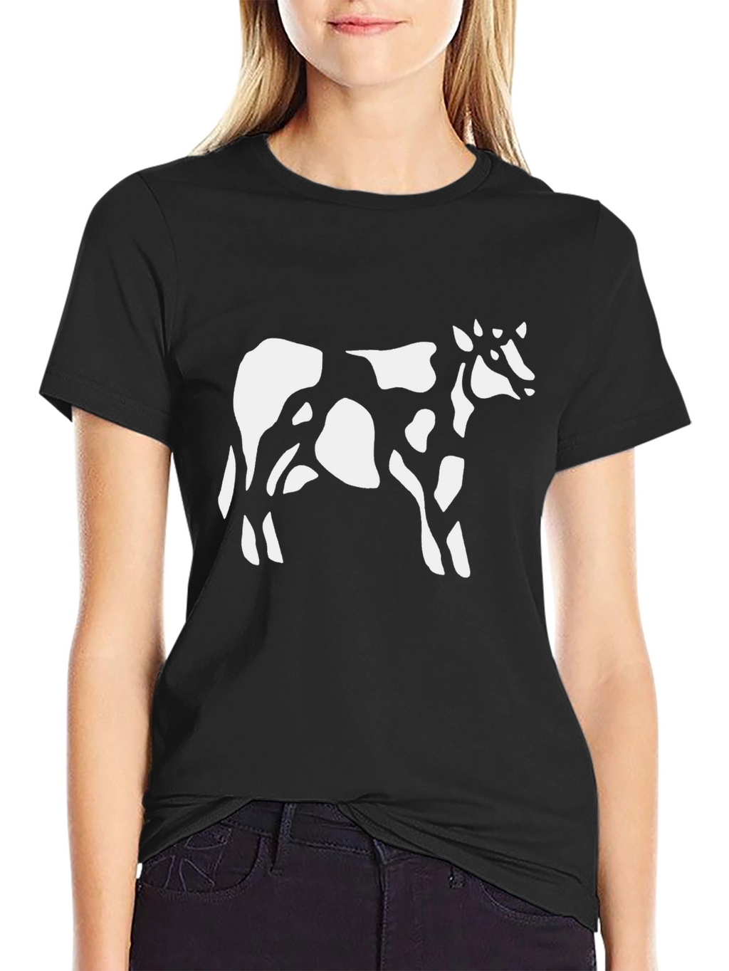 Cow Print Black T-Shirt