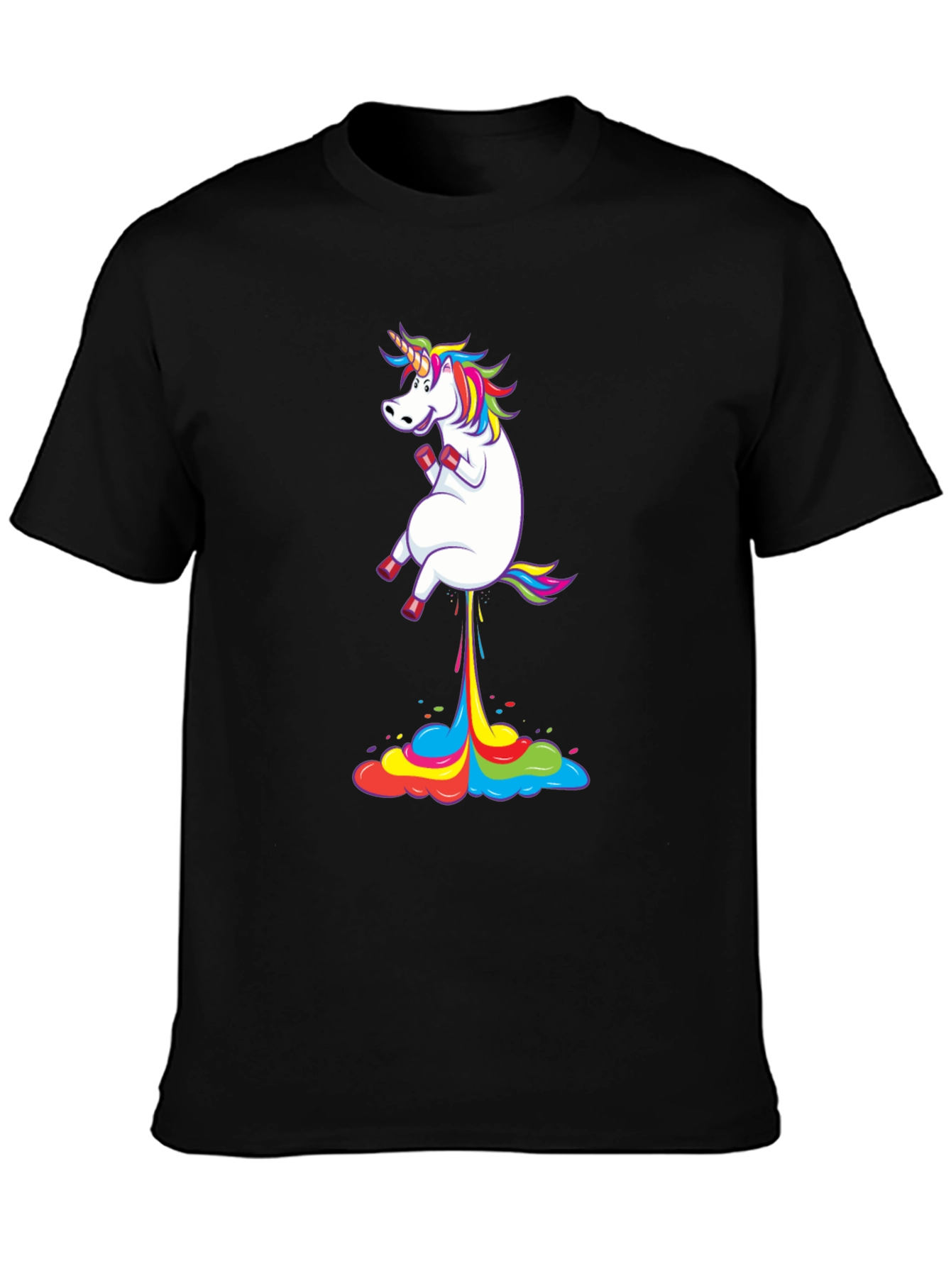 Unicorn Rainbow Fart T-Shirt Funny Novelty Tee