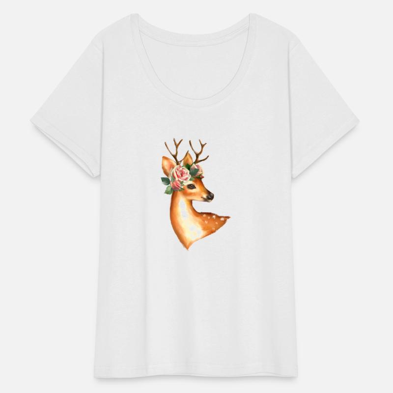 Deer with rose flowers