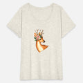 Deer with rose flowers