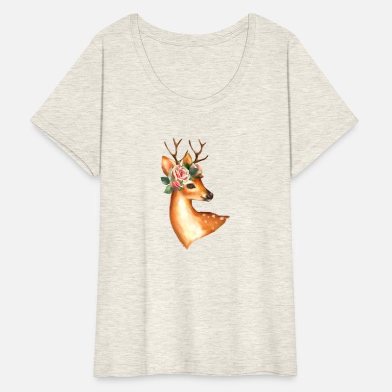 Deer with rose flowers