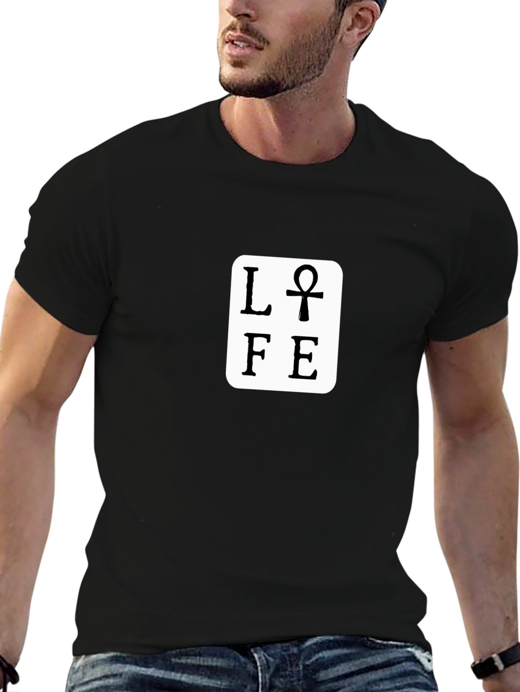 Life Ankh Graphic Black T-Shirt