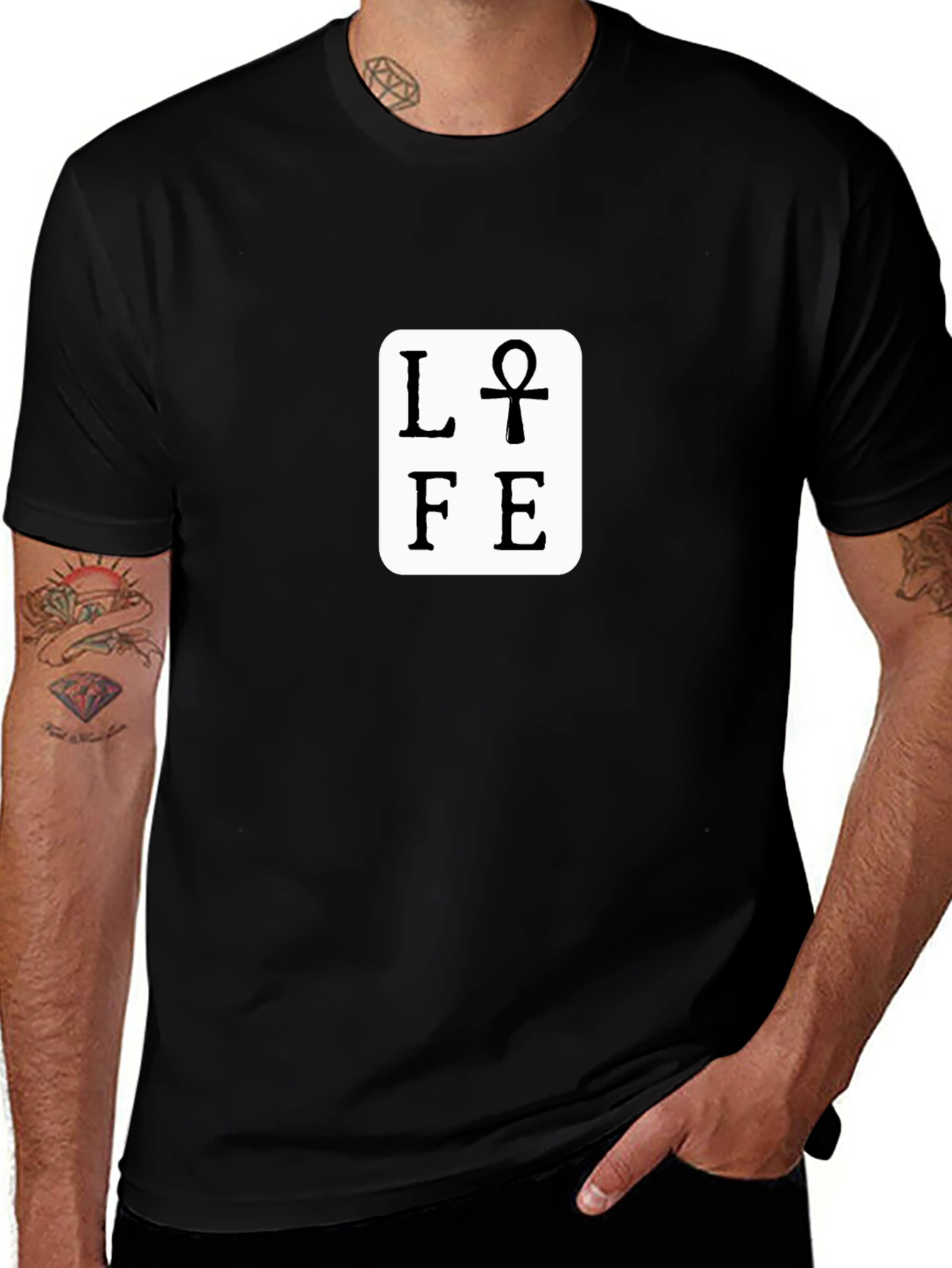 Life Ankh Graphic Black T-Shirt