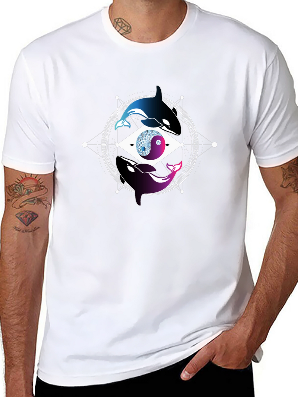 Yin Yang Killer Whale Graphic Tee