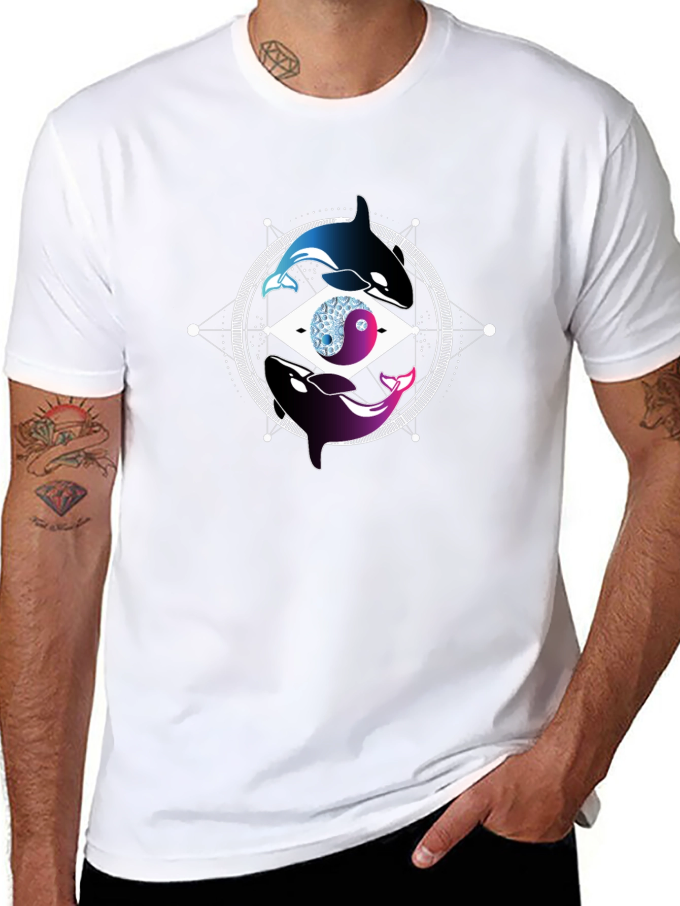 Yin Yang Killer Whale Graphic Tee