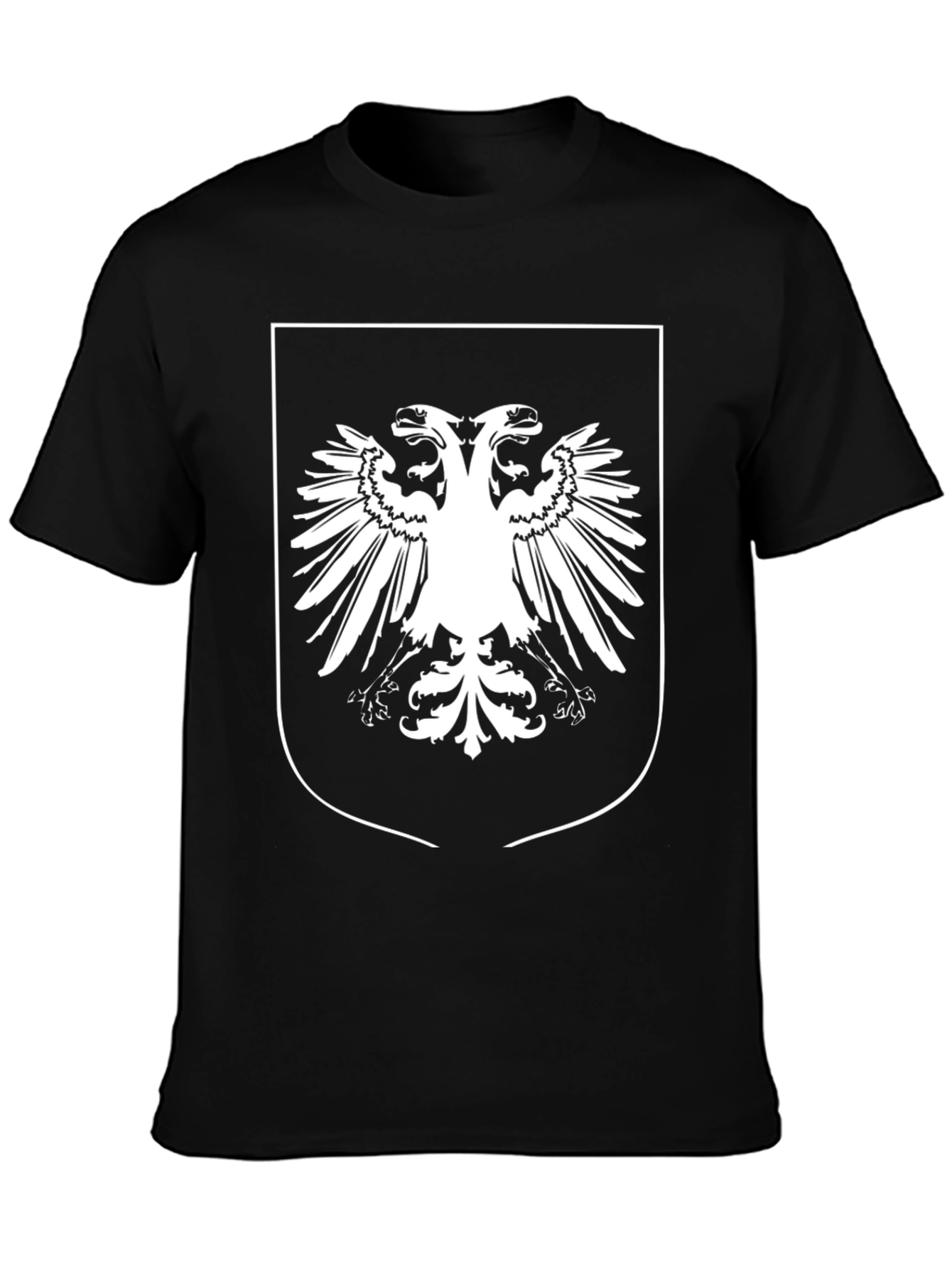 Albanian Eagle Graphic Tee - Black Short Sleeve Shirt