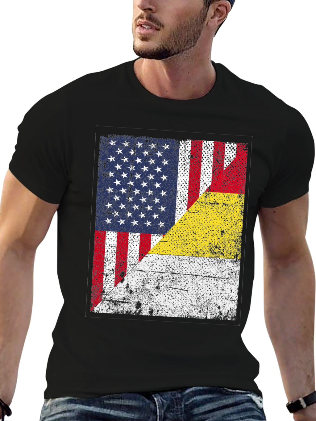 USA & German Flag Graphic T-Shirt