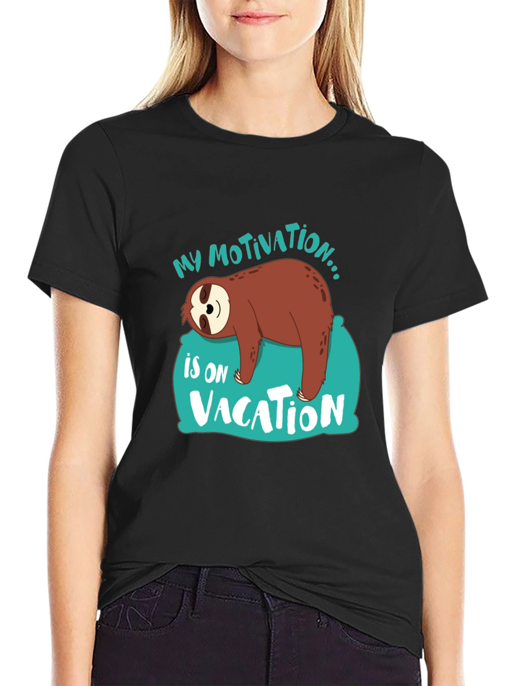 My Motivation is on Vacation Sloth Graphic T-Shirt