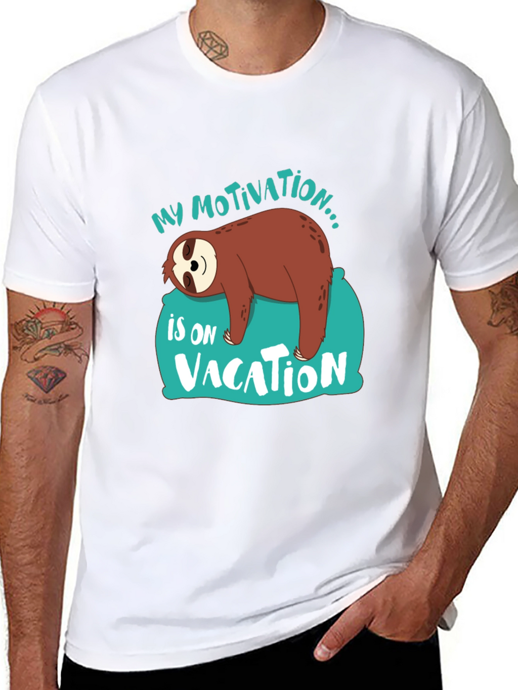 My Motivation is on Vacation Sloth Graphic T-Shirt