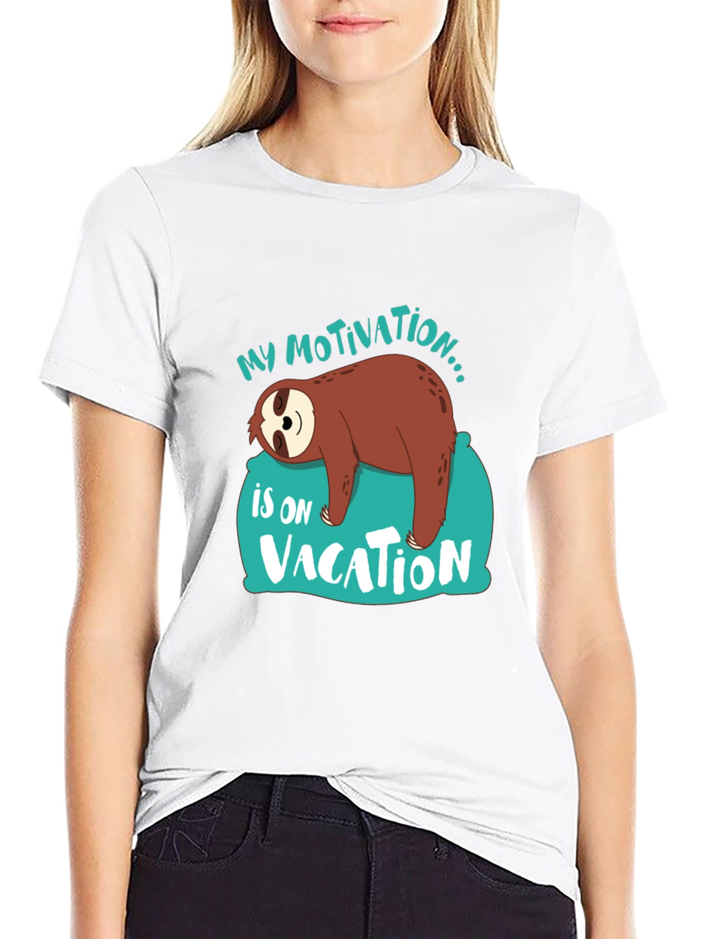 My Motivation is on Vacation Sloth Graphic T-Shirt