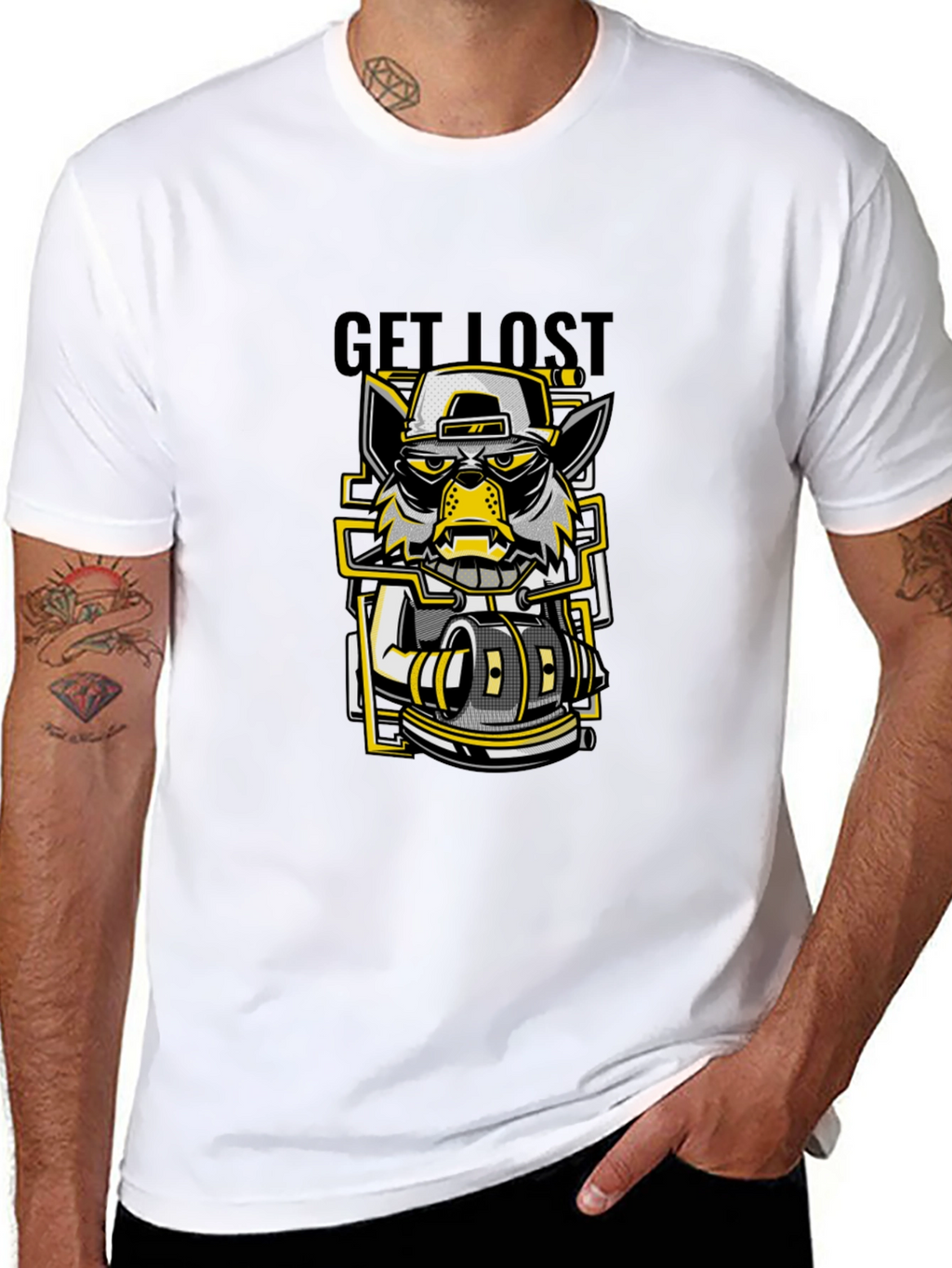 Get Lost Graphic Print Black T-Shirt