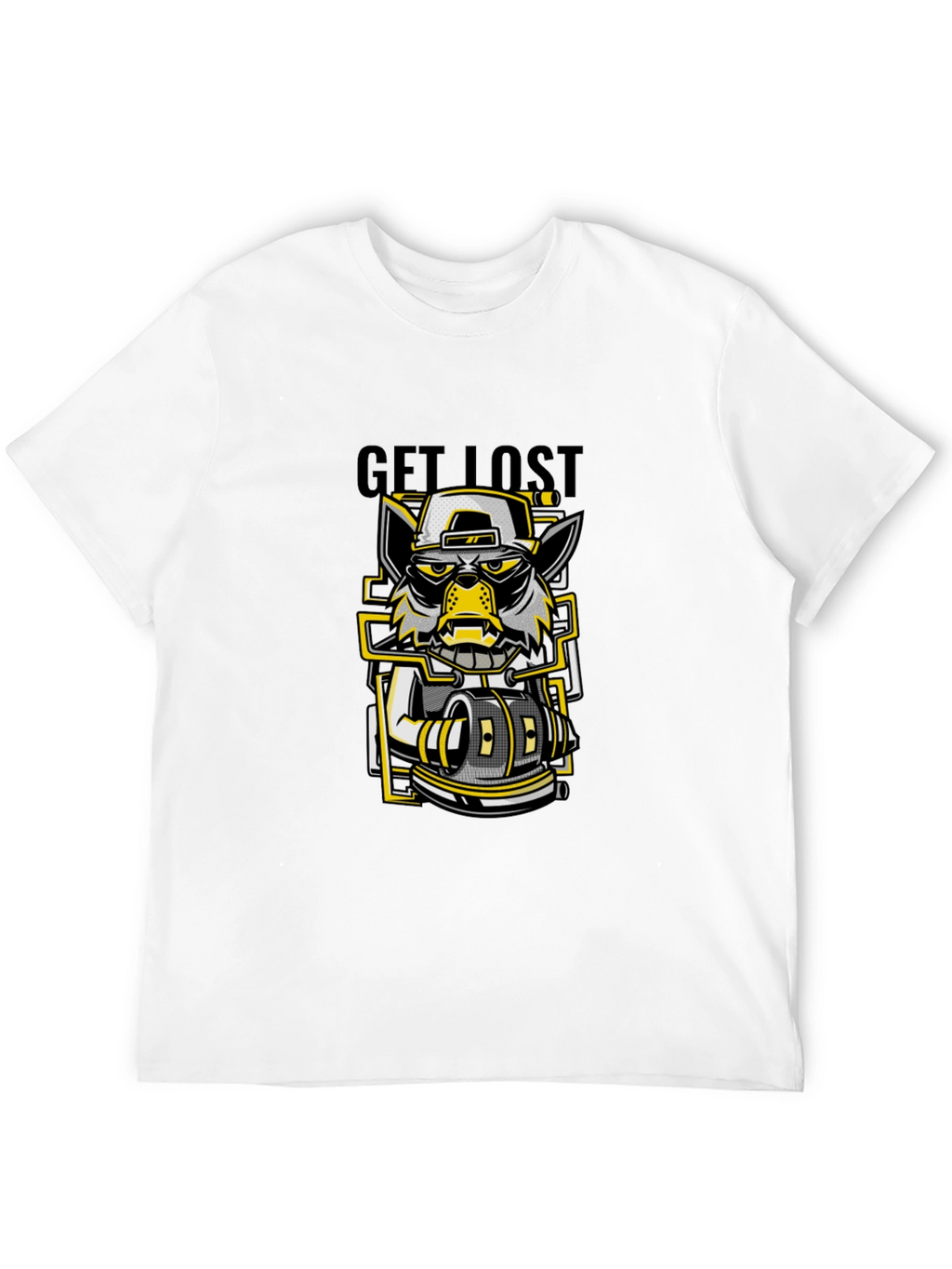 Get Lost Graphic Print Black T-Shirt