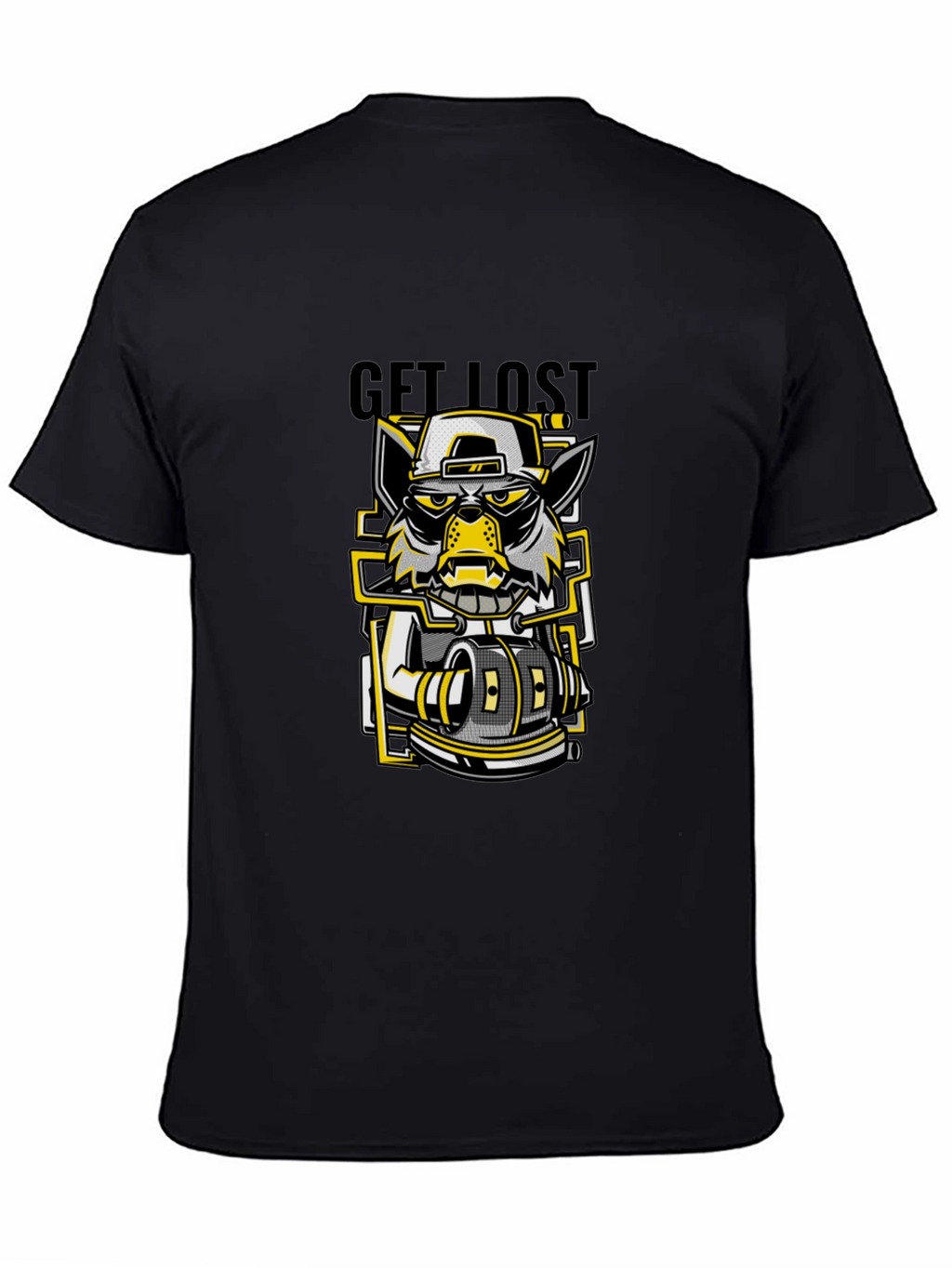 Get Lost Graphic Print Black T-Shirt