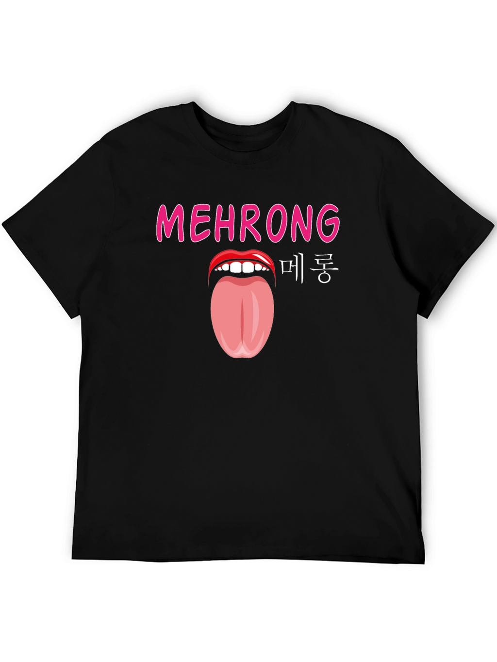 Mehrong Tongue Graphic T-Shirt - Black
