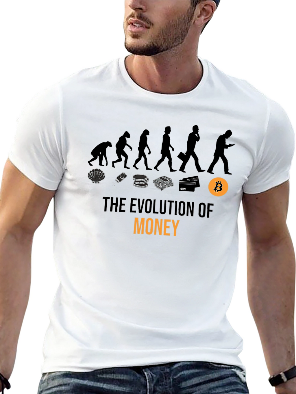Evolution of Money T-Shirt - Bitcoin Crypto Tee