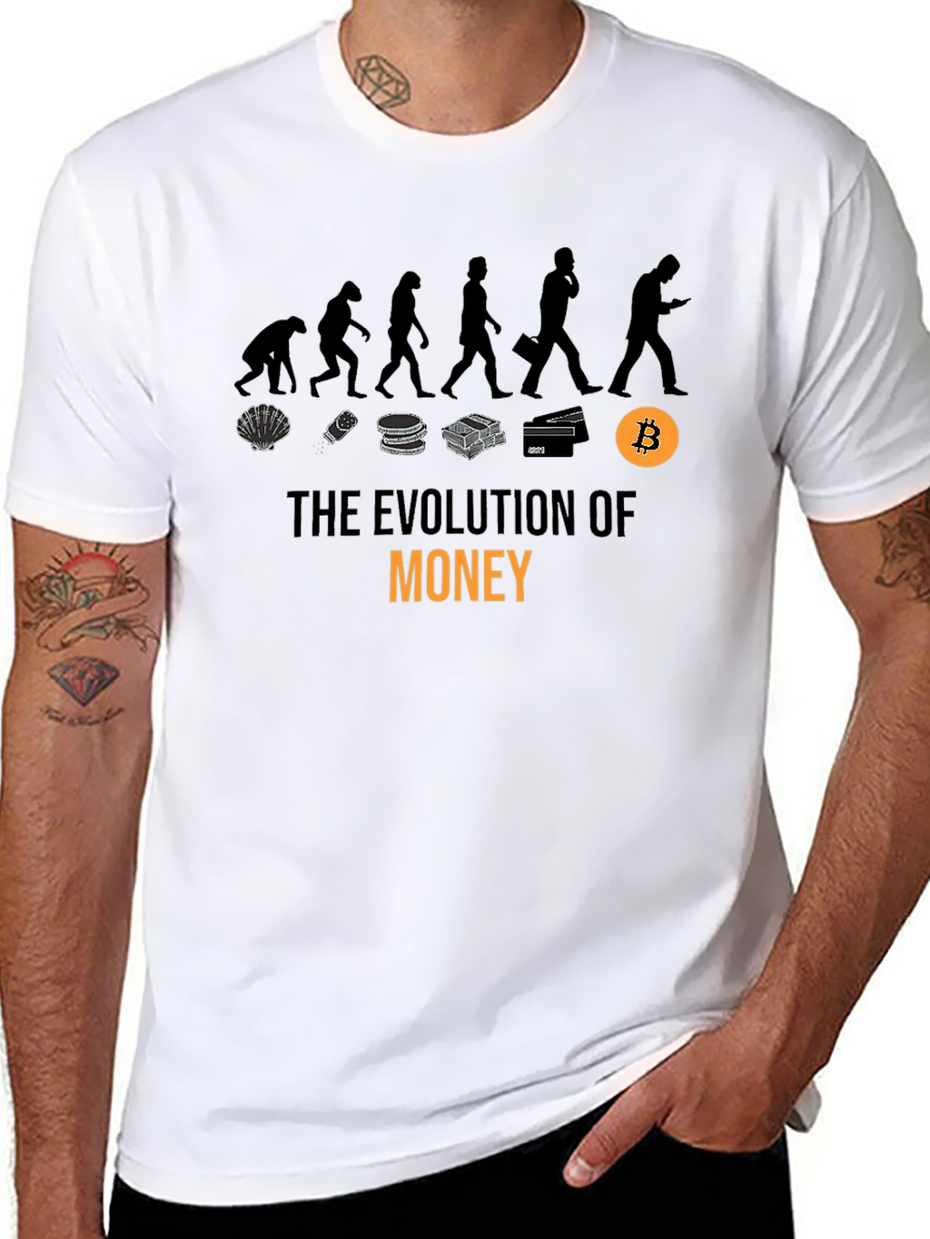 Evolution of Money T-Shirt - Bitcoin Crypto Tee