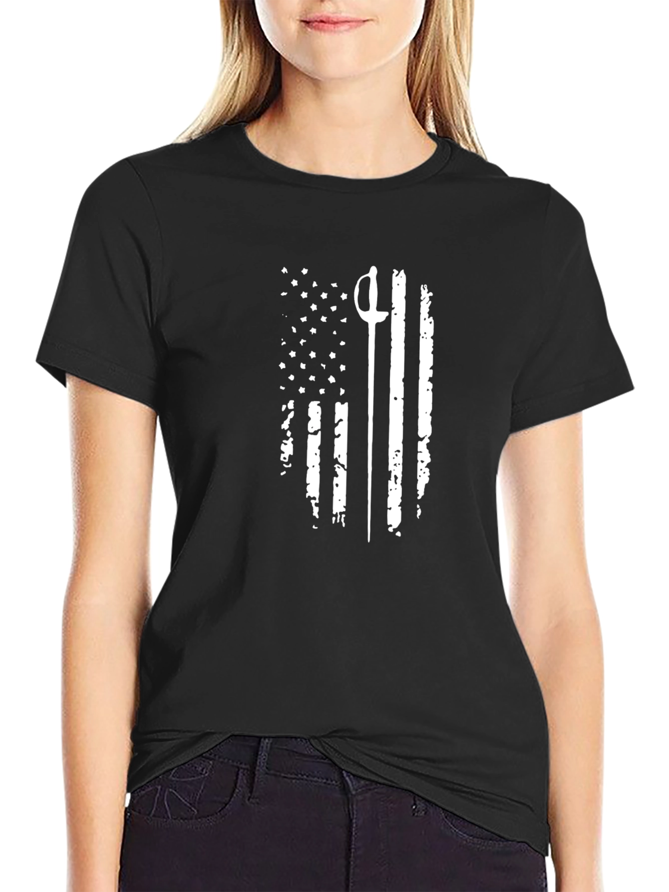 Fencing USA Flag Graphic Tee