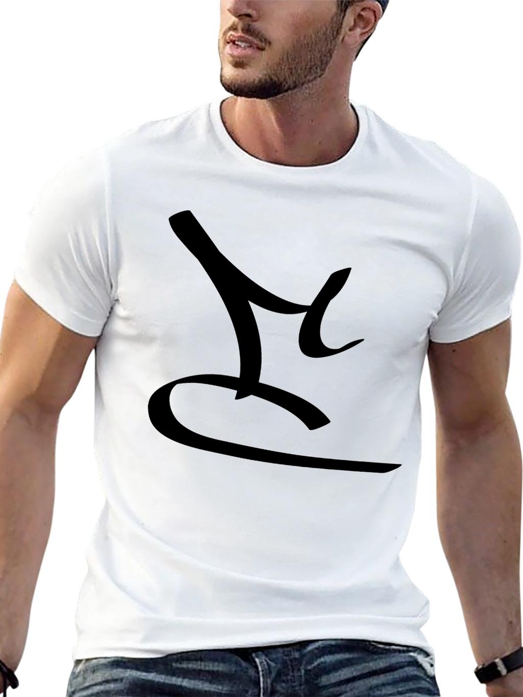 Mens Black T-Shirt with Abstract Design