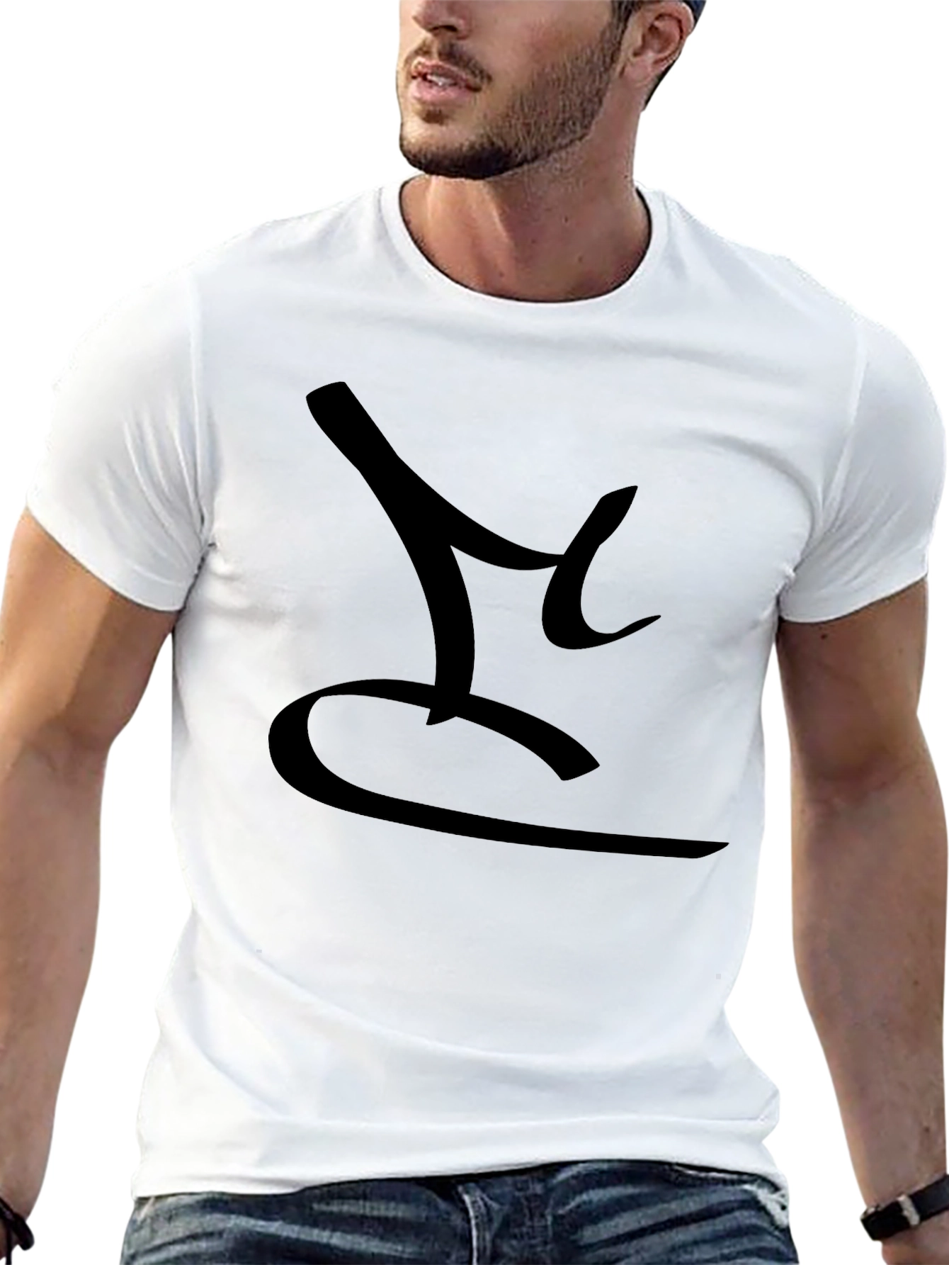Mens Black T-Shirt with Abstract Design