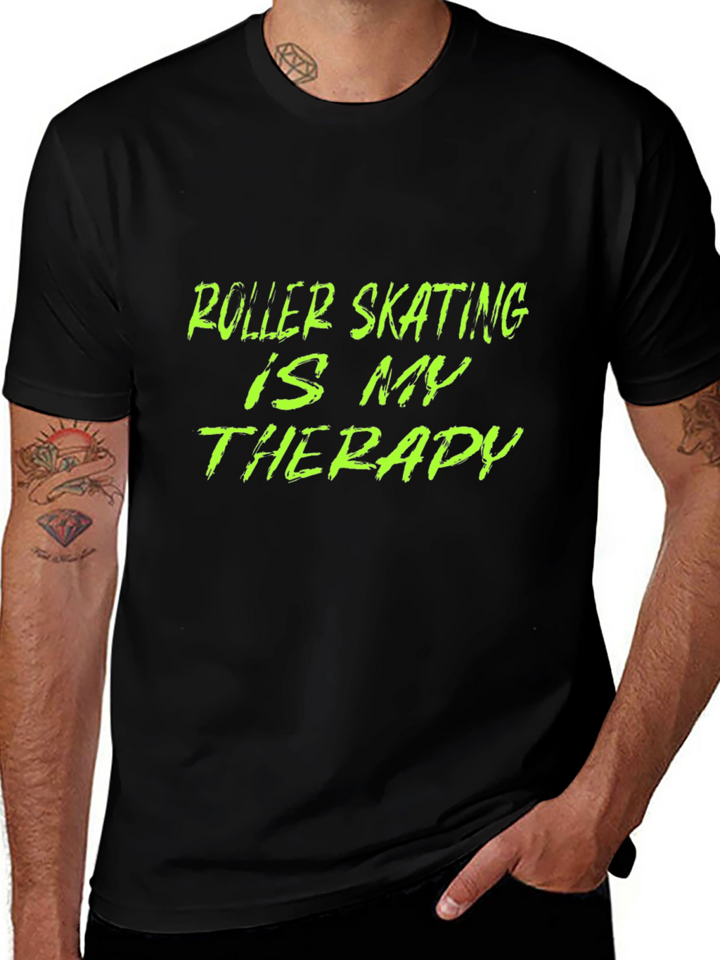 Roller Skating Therapy T-Shirt - Black Graphic Tee
