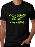 Roller Skating Therapy T-Shirt - Black Graphic Tee
