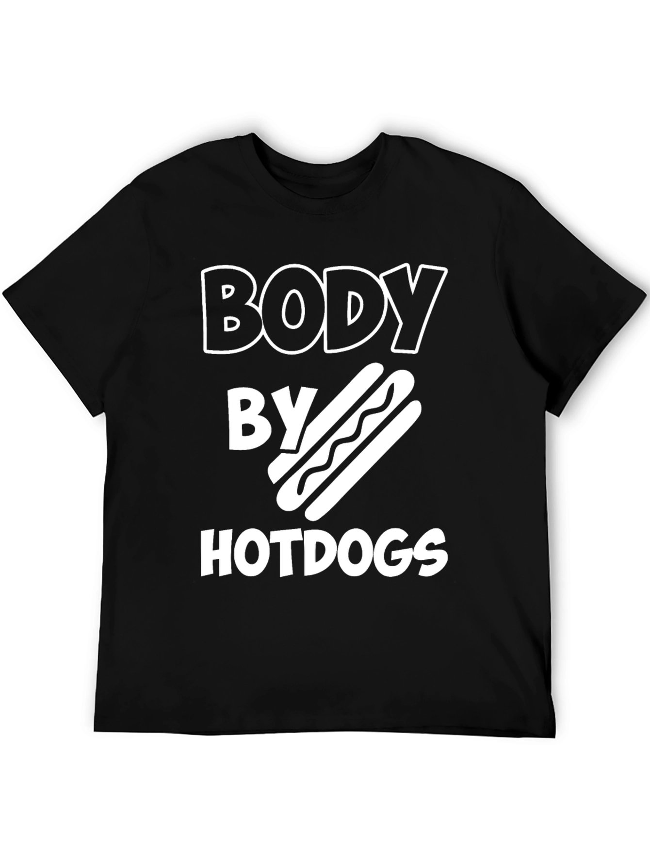 Body By Hotdogs T-Shirt Funny Foodie Tee