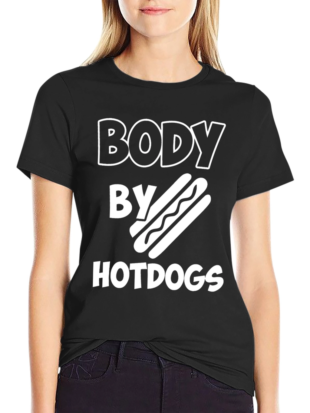 Body By Hotdogs T-Shirt Funny Foodie Tee