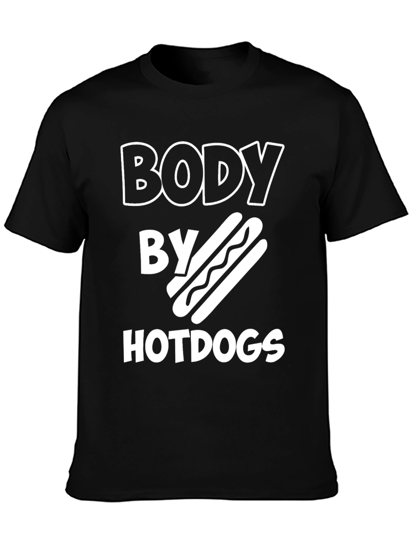 Body By Hotdogs T-Shirt Funny Foodie Tee