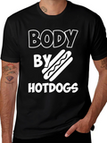 Body By Hotdogs T-Shirt Funny Foodie Tee