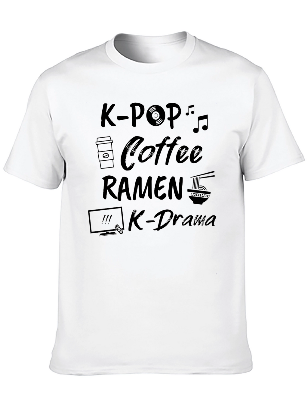 K-Pop Coffee Ramen K-Drama Graphic Tee