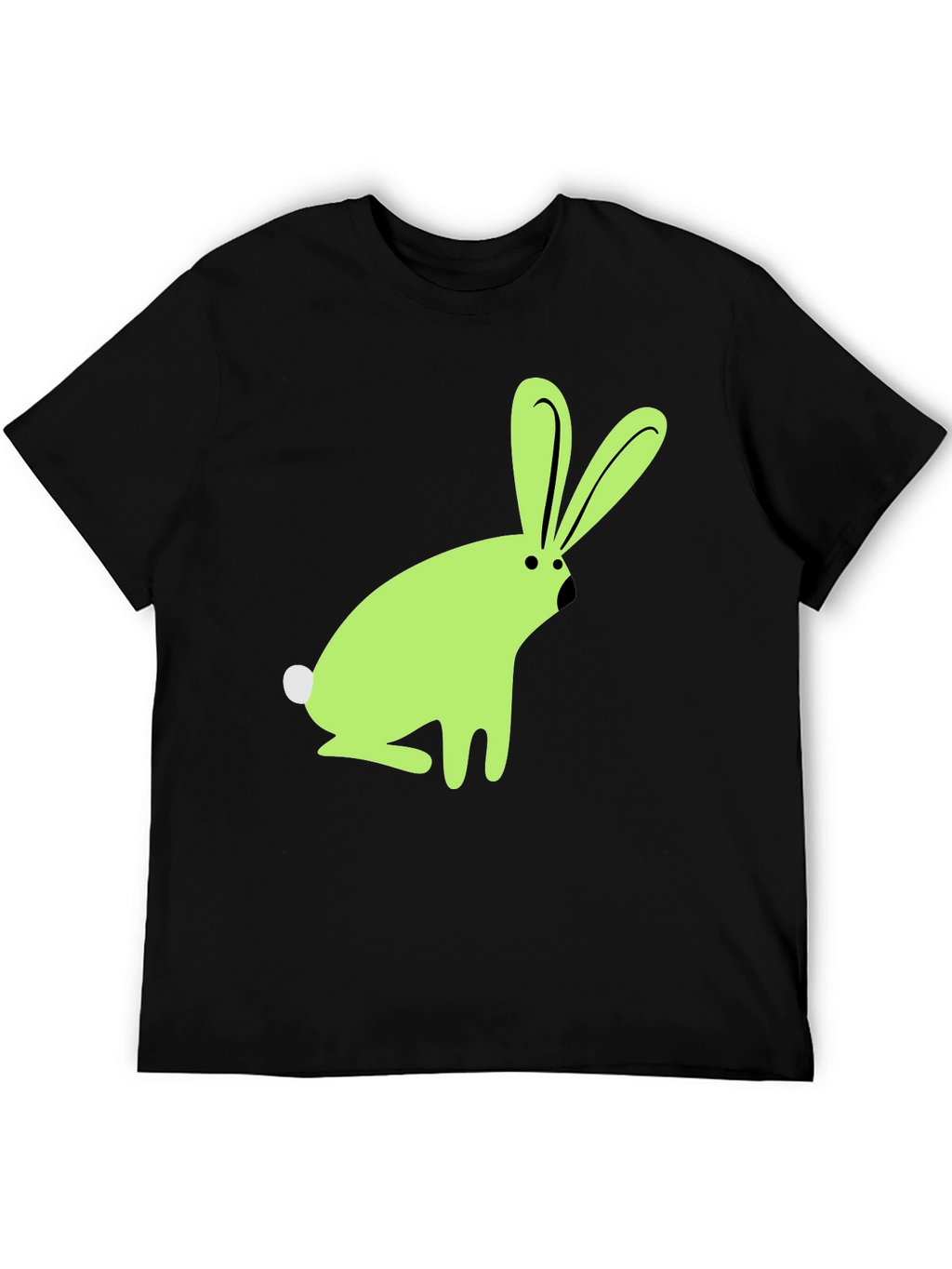 Cute Bunny Graphic Tee - Black Unisex T-Shirt