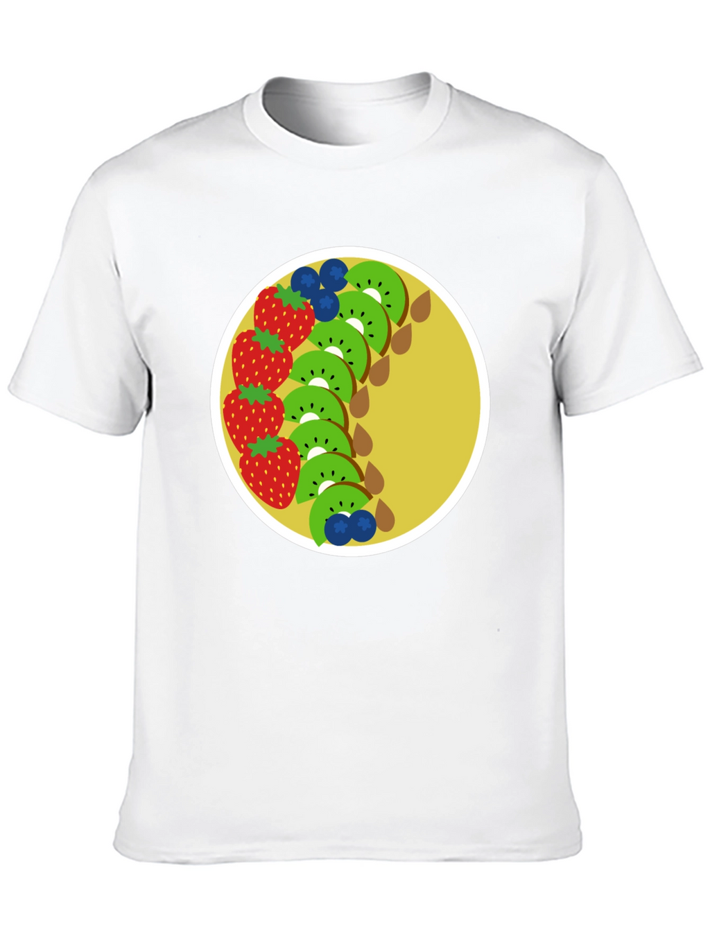 Fun Fruit Graphic Tee - Black Cotton T-Shirt