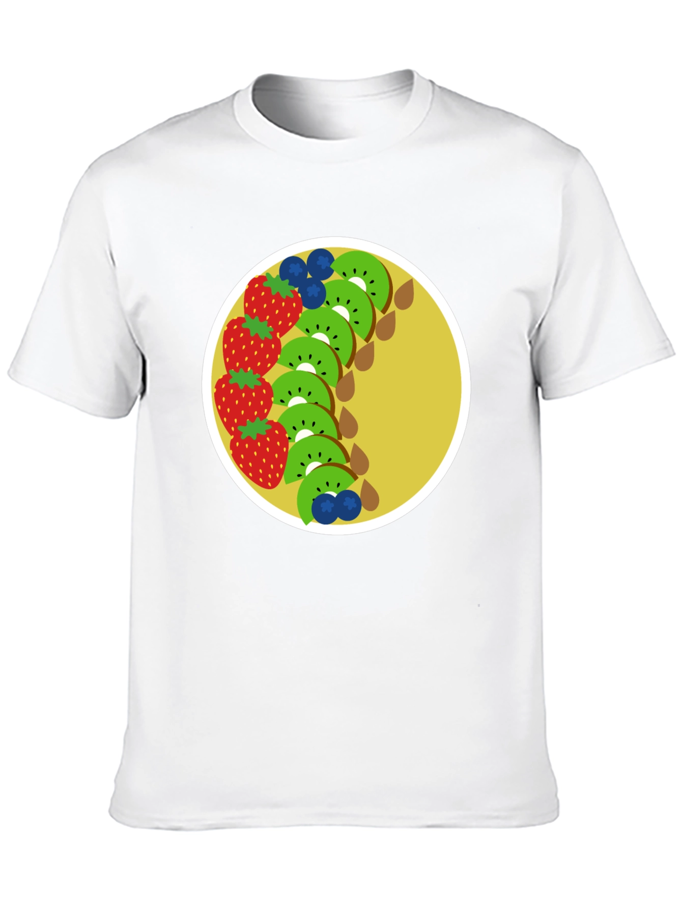 Fun Fruit Graphic Tee - Black Cotton T-Shirt