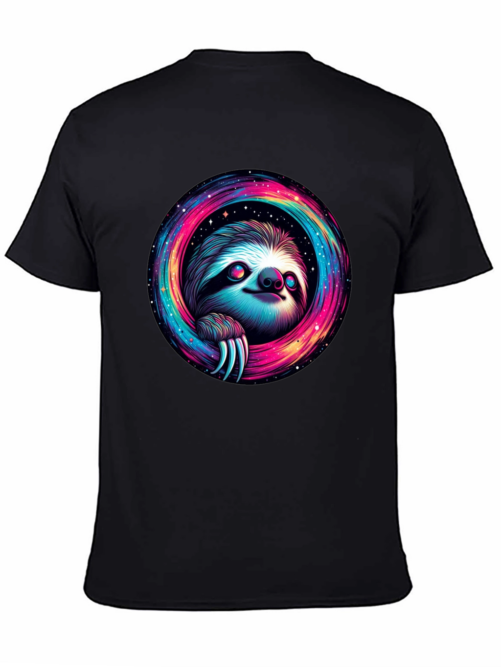 Cosmic Sloth Graphic Tee - Unisex Black T-Shirt