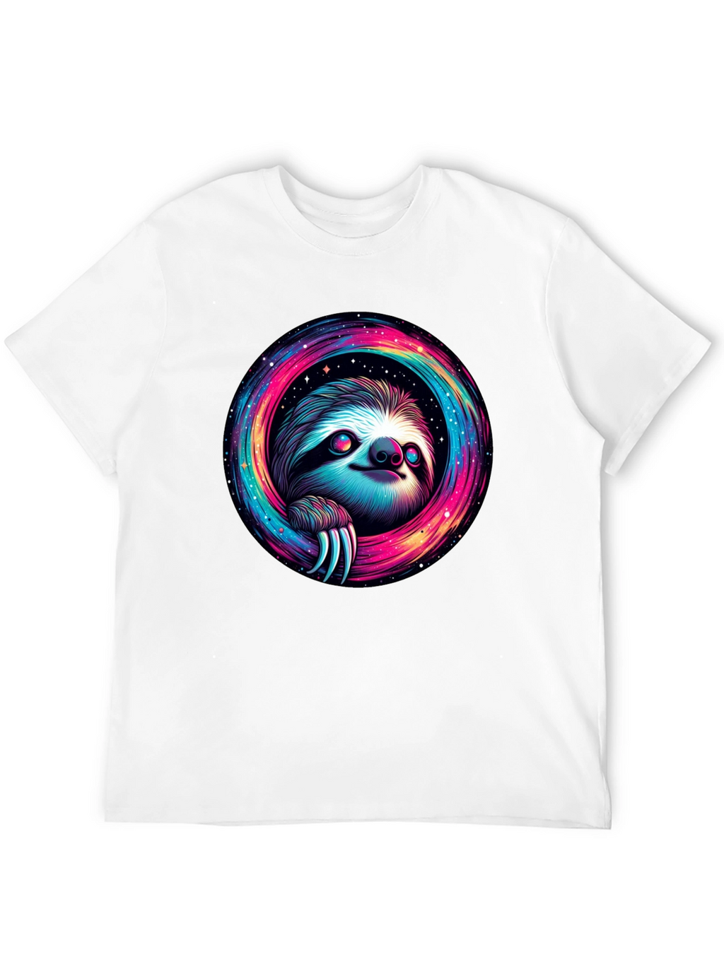 Cosmic Sloth Graphic Tee - Unisex Black T-Shirt