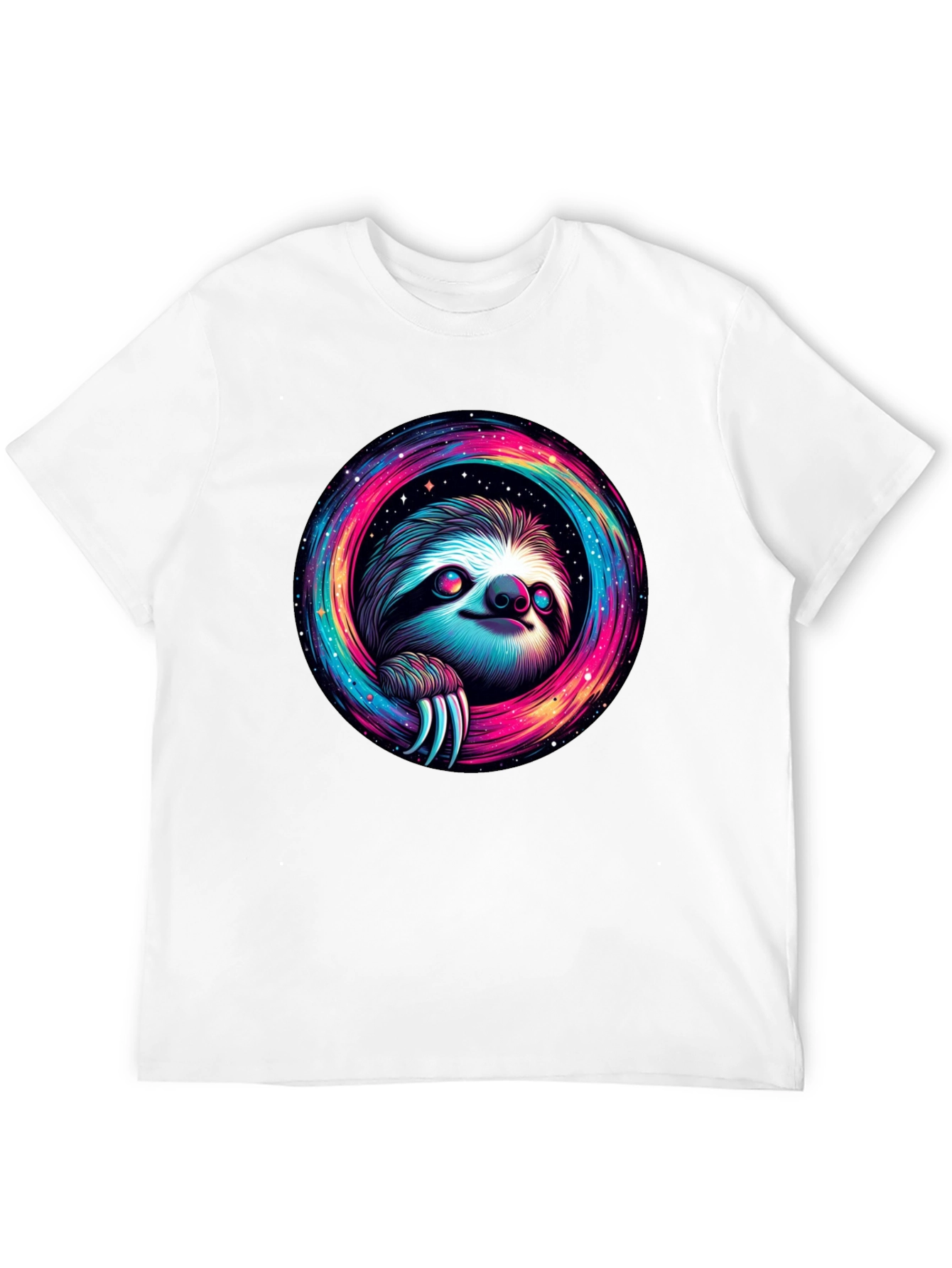 Cosmic Sloth Graphic Tee - Unisex Black T-Shirt