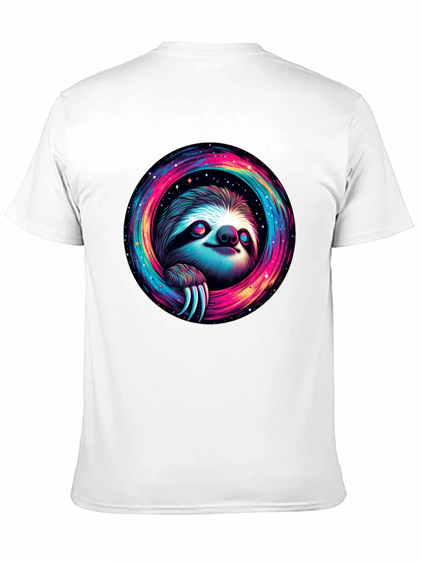 Cosmic Sloth Graphic Tee - Unisex Black T-Shirt