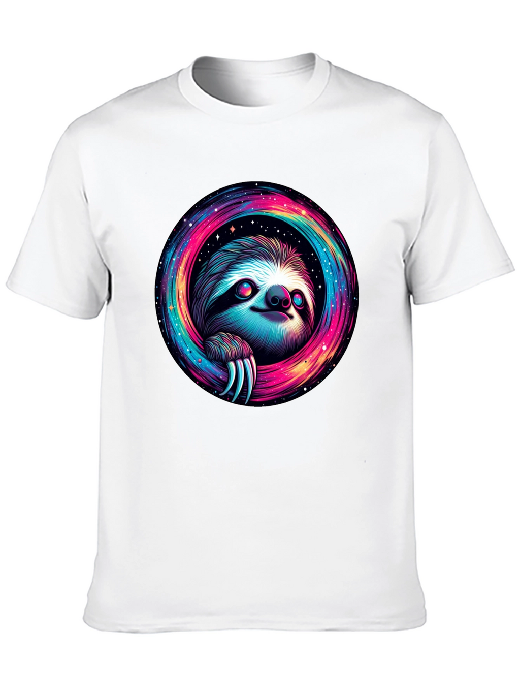 Cosmic Sloth Graphic Tee - Unisex Black T-Shirt