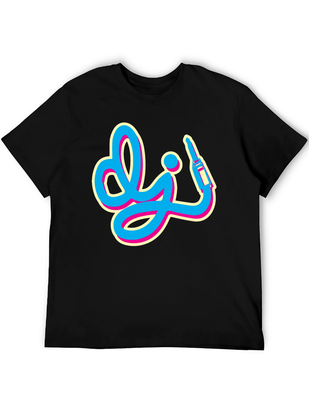 Retro DJ Graphic Tee - Black